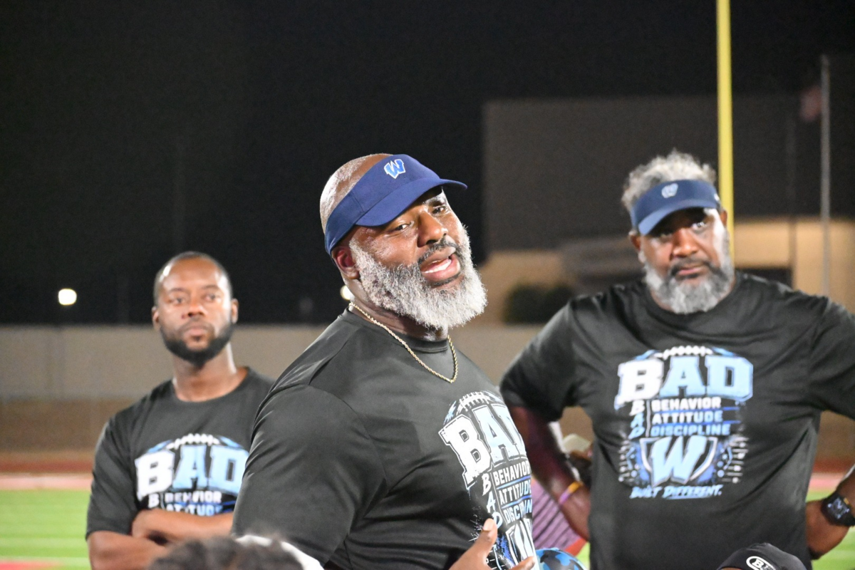 Fort Worth Wyatt head coach Antwaun Criss during a high school football game against Fort Worth Dunbar at Clark Stadium in Fort Worth, Texas, Thursday, September 3, 2026. Wyatt won 54-0.